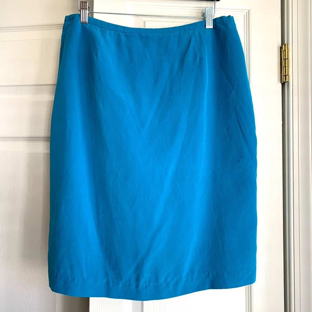 Blue silk skirt Evan-Picone size 14